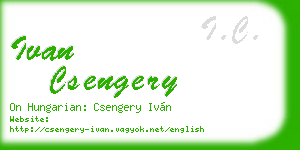 ivan csengery business card
